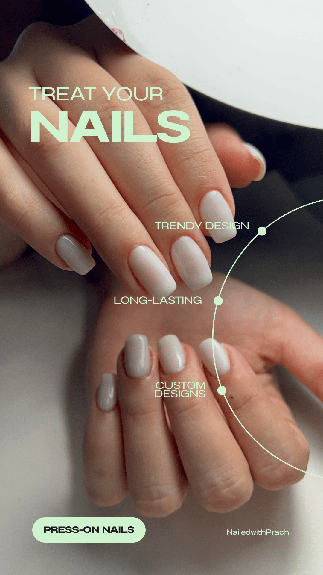 Salon nails at home using reusable press on nails